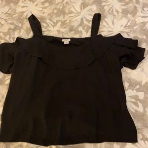 EUC never worn JCrew black tank with flutter sleeves size 12
